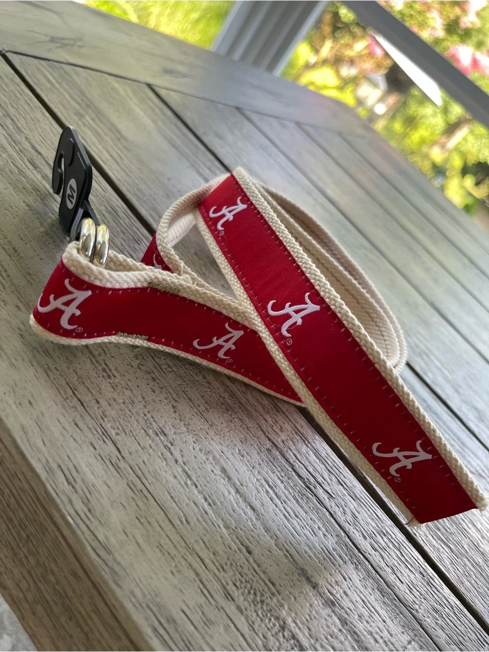 University of Alabama Crimson 'A' Logo Ribbon Canvas Belt Size Adult Medium